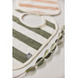 Bavoir Stripe éponge - Leaf Green GOTS - lot de 2