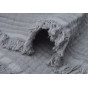 Couverture Lit Bébé Muslin Fringe - Storm Grey - 120 x 120 cm