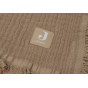 Couverture Berceau Muslin Fringe - Biscuit - 75 x 100 cm