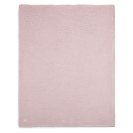 Couverture Berceau Basic Knit - Pale Pink & Fleece - 75 x 100 cm