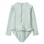 Combinaison de bain Sille - Y/D stripe: Sea blue/white