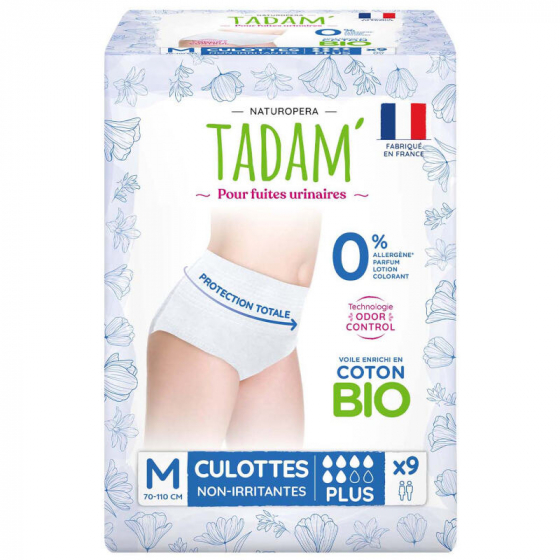 Tadam 9 culottes jetables pour fuites urinaires - Plus - Taille M