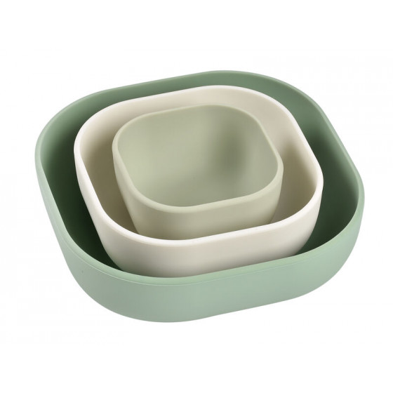 Lot de 3 bols silicone gigogne (Sagegreen/Cotton/mistygreen)