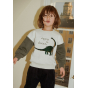 Sweat Lou à sequins - Blanc cassé chiné Dino - 4 ans - Konges Sløjd