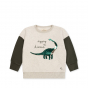 Sweat Lou à sequins - Blanc cassé chiné Dino - 9-10 ans - Konges Sløjd