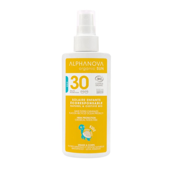 Lait solaire KidsBio Haute protection SPF 30Spray 125 g