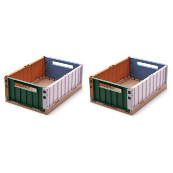 Set de 2 caisses pliables Weston M - Garden green multi mix