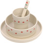 Set repas Happy Rascals - Heart lavender (assiette, bol, tasse, cuillère) - Laessig