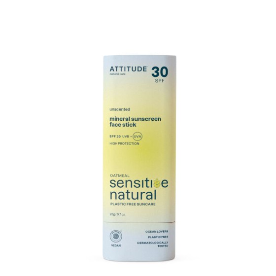Sunly Bâton solaire visage peaux sensibles - sans parfum - SPF 30 - Attitude Sunly Bâton solaire visage peaux sensibles - sans parfum - SPF 30 - Attitude