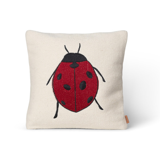 Coussin brodé Forêt - Coccinelle