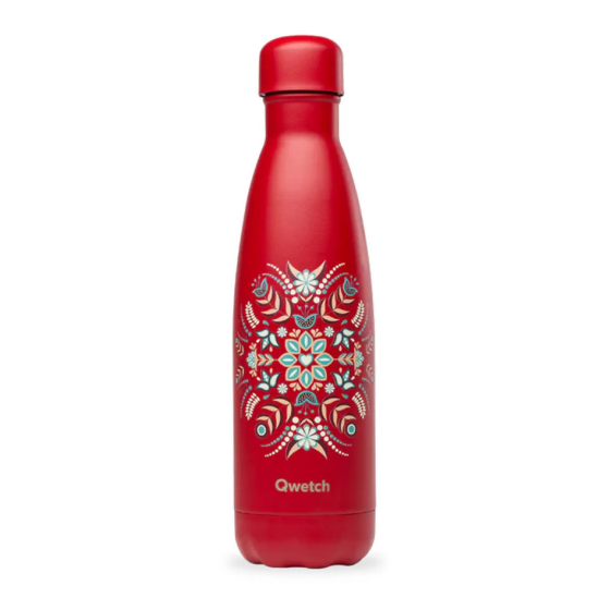 Gourde isotherme inox - Sofia rouge cardinal 500ml - Qwetch