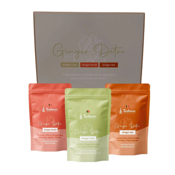 Coffret detox Ginger cool Ginger smith Ginger Hot 3 x 50 g - Teatower