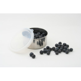 Boîte ronde en inox avec couvercle transparent - 280 ml