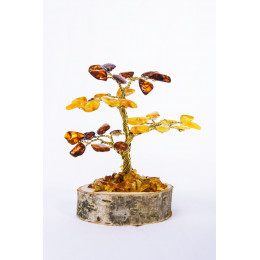 Arbre en ambre sur socle bois