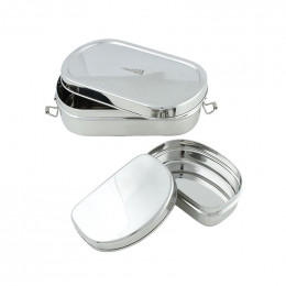 Boîte en inox ovale avec mini récipient - Kangra - 650 ml