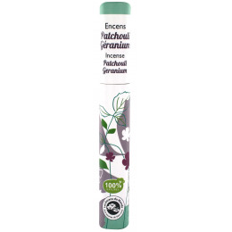 Encens végétal Patchouli Géranium 30 bâtons