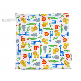 Sac à couches humides en coton BIO 28 x 26 cm avec tirette zoo