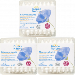 3 x bâtonnets sécurité pour bébé en coton BIO