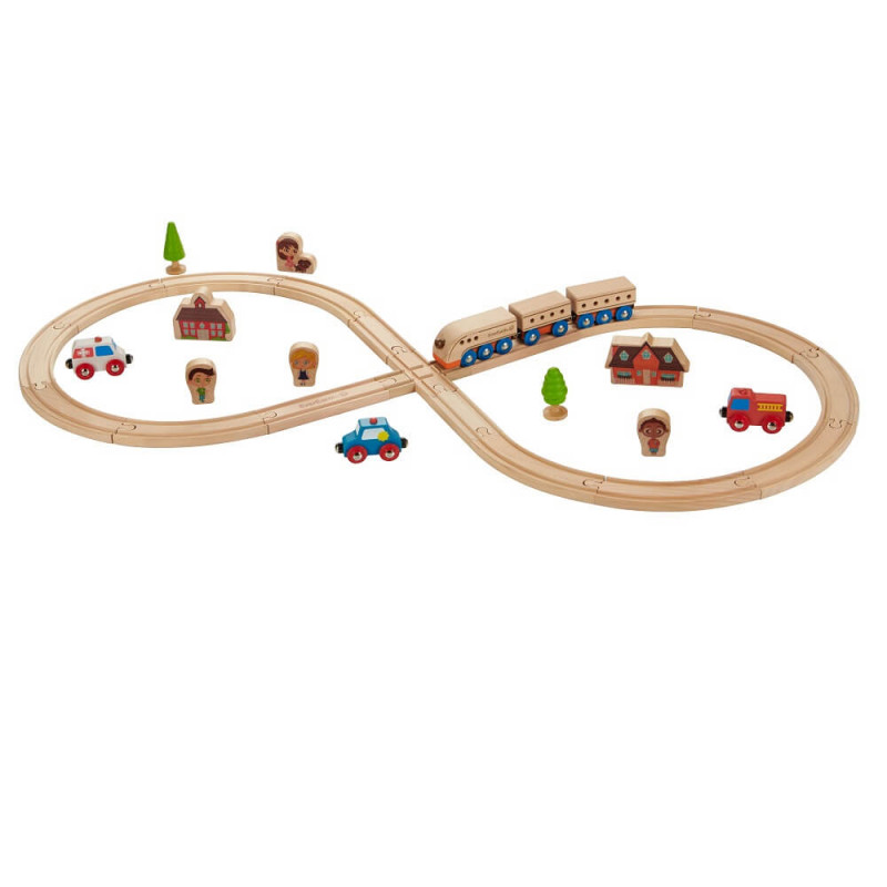 Circuits et trains en bois, Jeux bébé et enfant