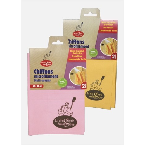 Chiffon microfiament muti usages Lot de 2 Chiffon microfiament muti usages Lot de 2
