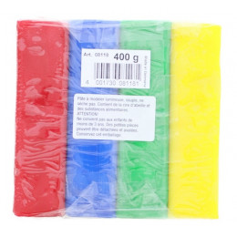 Plasticine / pâte à modeler 4 couleurs 400 g