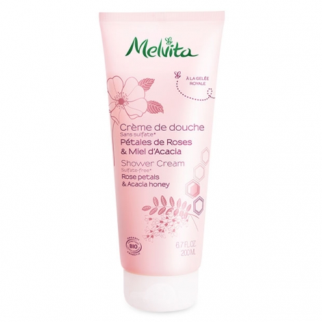 Crème de douche BIO pétales de roses et miel d'acacia 200 ml - Melvita