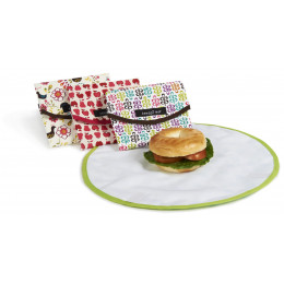 Pochette ronde pour goûters et sandwiches - Fleurs