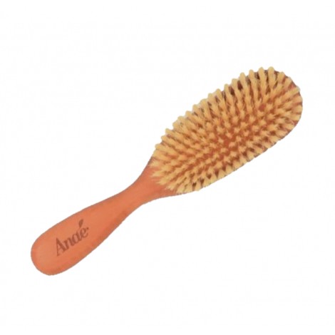 Petite brosse oblongue en bois de poirier et soies naturelles