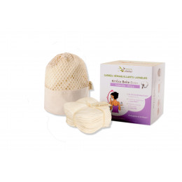Kit Eco Belle Bois 20 carrés démaquillants lavables - Coton Bio biface