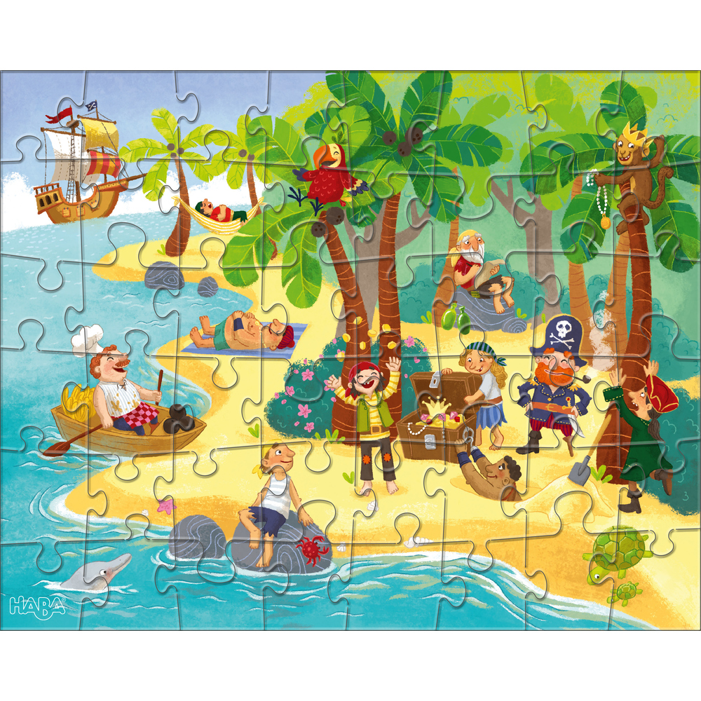 Histoire De Pirates Pour Les 3-5 Ans 3 puzzles de 48 pièces - pirate et compagnie - à partir de 5 ans - SeBio