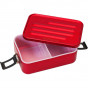 Grande boîte à repas en alu rouge avec insert en silicone
