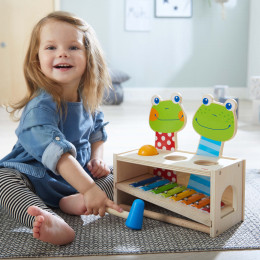 Banc à marteler musical - Concert de grenouilles - à partir de 2 ans