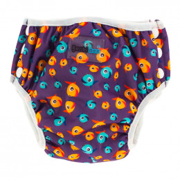 2 en 1 culotte d'apprentissage et maillot de bain - lot de 2 - Mauve poissons