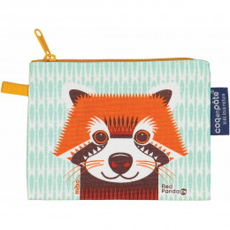 Mini trousse - porte monnaie en coton BIO - Panda roux