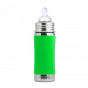 Kit 2 biberons évolutifs inox 325 ml - vert / turquoise