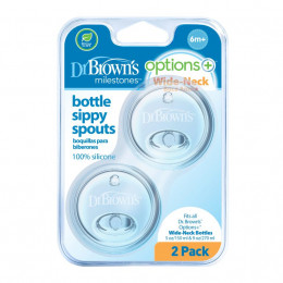 Tétine de transition pour biberons Dr Brown - Col large - Lot de 2