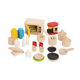 Accessoires pour cuisine bois maison poupée - à partir de 3 ans