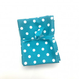 3 Mouchoirs lavables et réutilisables de 38 cm - Dots Turquoise
