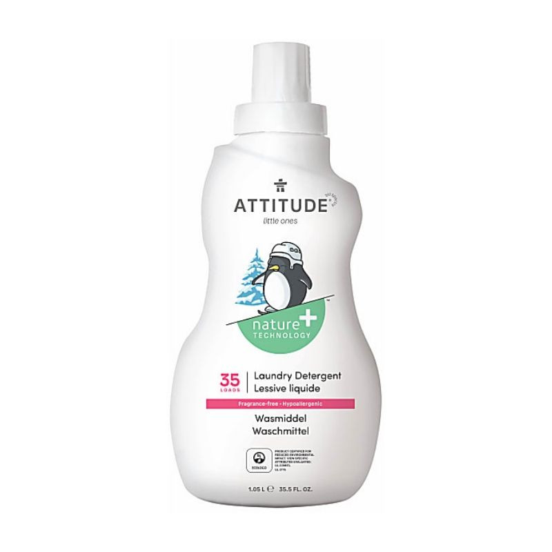 Attitude - Tout-petits : lessive liquide sans Parfum - 1 l - Sebio
