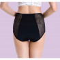 Culotte menstruelle - Taille haute dentelles - Noir