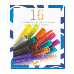 16 feutres pointe fine