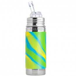 Biberon isotherme évolutif inox 260 ml - Paille - Aqua swirl