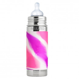 Biberon isotherme évolutif inox 260 ml - Tétine - Pink swirl