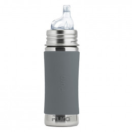 Biberon évolutif inox 325 ml bec de transition - Gris