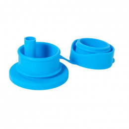 Bouchon en silicone avec paille pour bouteille et gourde - Bleu