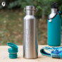 Gourde Isotherme Groovy Inox - imprimée Plume turquoise - 500 ml