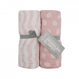Langes d'emmaillotage en coton - Coquillages - Lot de 2