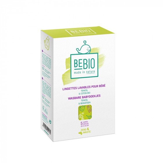 Lingettes lavables pour bébé - Tencel et coton Bio - 5 lingettes Lingettes lavables pour bébé - Tencel et coton Bio - 5 lingettes