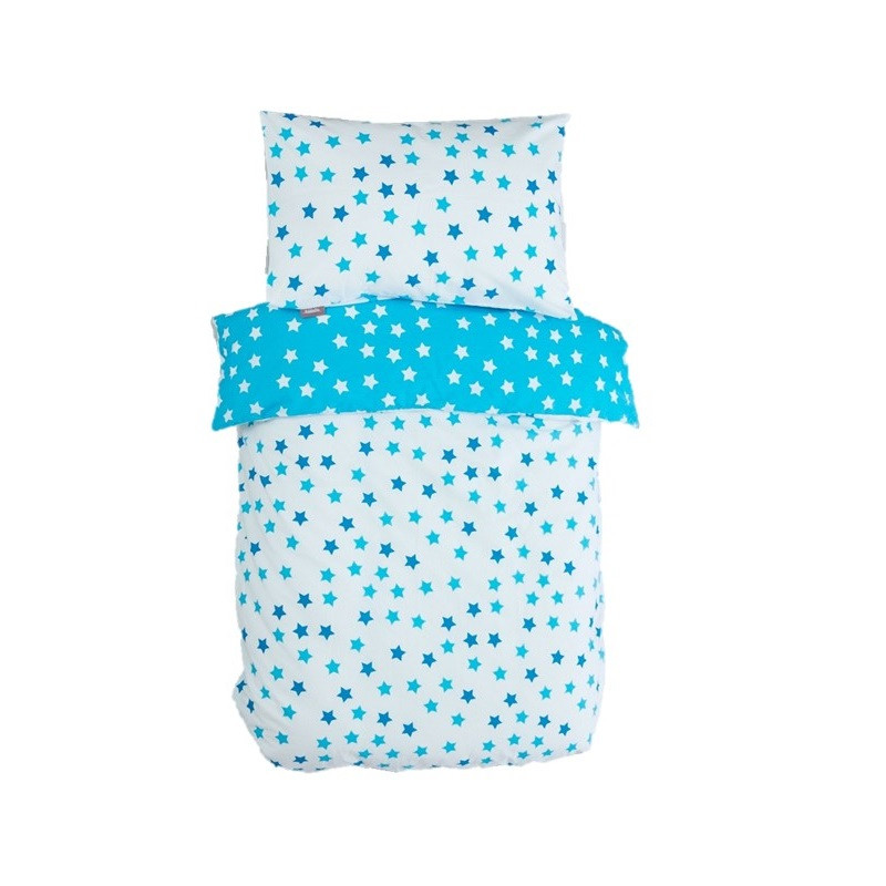 Housse De Couette Enfant 100 X 140 Cm 1 Taie 40 X 60 Cm Coton Bio Etoiles Bleues