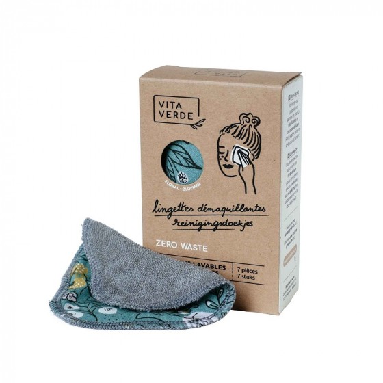 7 lingettes démaquillantes lavables - Coton Bio - Fleurs 7 lingettes démaquillantes lavables - Coton Bio - Fleurs